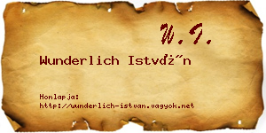 Wunderlich István névjegykártya
